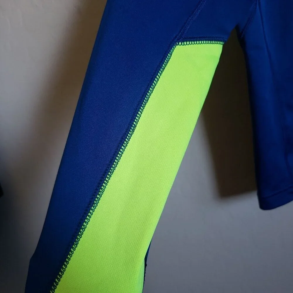Nike Therma-Fit Neon 1/4 Zip Fleece Pullover Sweater Mock Neck Blue Size Kids XL
